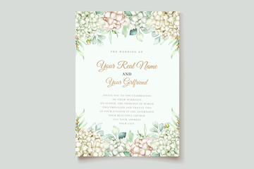 elegant hydrangea flower invitation card set