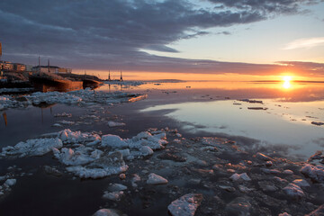 Polar day in Chukotka. Chukotka midnight in June