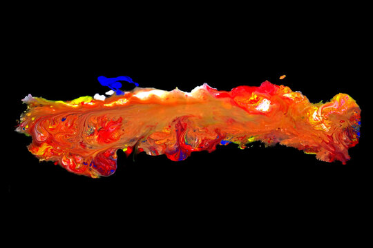 Colorful brush stroke on black background. Abstract art, seamless style. Powerful abstract pattern