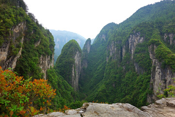 Fototapeta na wymiar Scenery of Tian Wen Tai nation park , Hunan province China. Unseen China travel.