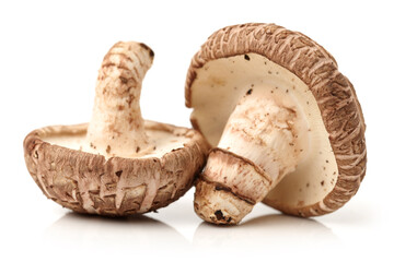 Shiitake mushroom on the White background 