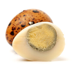 quails eggs on white background
