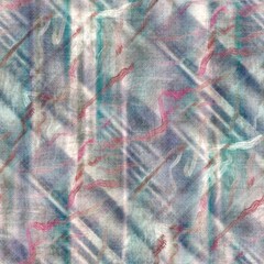 Fototapeta premium Seamless pastel batik pattern swatch for print with abstract hand drawn motifs. High quality illustration. Sophisticated streaky texture that resembles traditional asian fabric painting techniques. 