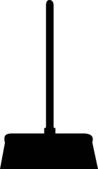 Vector illustration of the black silhouette of a broom