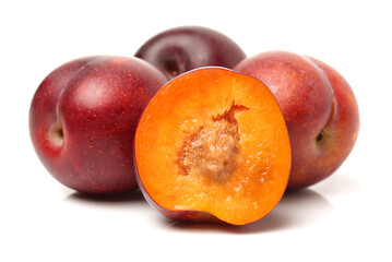 Sweet plum isolated on white background 
