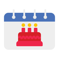 Fototapeta premium Vector Calendar Birthday Flat Icons
