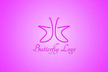 simple and beautiful pink butterfly logo, suitable for business related to beauty, fashion, makeup, etc.