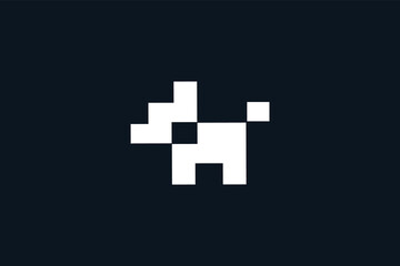 Obraz premium pixel dog logo