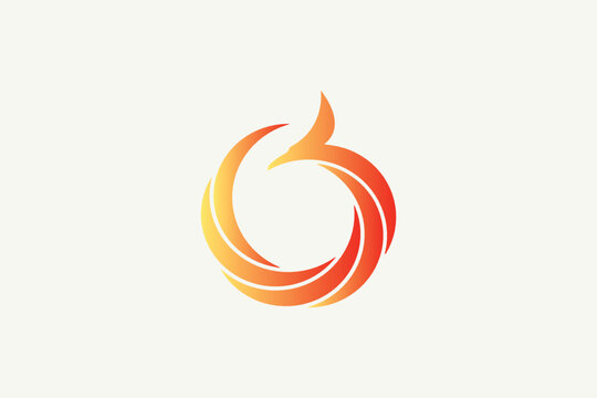 circle phoenix bird logo. suitable for any business.