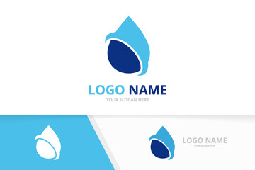 Abstract water drop logo template. Unique waterdrop logotype design template.