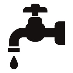 水道の蛇口のシンプルなアイコン/白背景