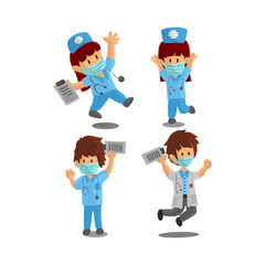 Nurse Character Design Vector illustration for International Nurse Day Set