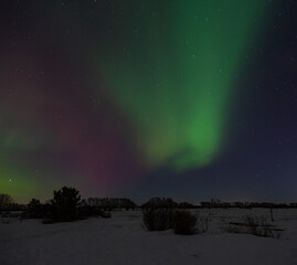 sky with stars and aurora borealis
