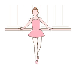 Cute Ballerina character. hand drawn style vector design illustrations. 