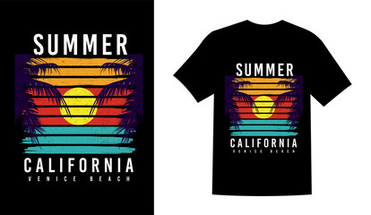 summer t shirt design vector illustration. summer t shirt, summer California beach t shirt. summer sublimation t shirt Vector illustration