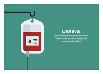 Blood bag simple flat illustration