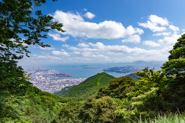 足立山山頂から見た北九州市街地眺望