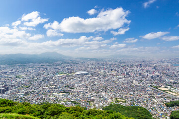 Obraz premium 小文字山山頂から見た北九州市街地眺望