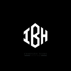 IBH letter logo design with polygon shape. IBH polygon logo monogram. IBH cube logo design. IBH hexagon vector logo template white and black colors. IBH monogram. IBH business and real estate logo. 