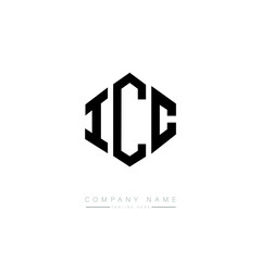 ICC letter logo design with polygon shape. ICC polygon logo monogram. ICC cube logo design. ICC hexagon vector logo template white and black colors. ICC monogram. ICC business and real estate logo. 