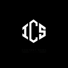 ICS letter logo design with polygon shape. ICS polygon logo monogram. ICS cube logo design. ICS hexagon vector logo template white and black colors. ICS monogram. ICS business and real estate logo. 