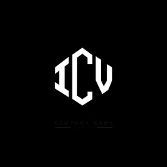ICV letter logo design with polygon shape. ICV polygon logo monogram. ICV cube logo design. ICV hexagon vector logo template white and black colors. ICV monogram. ICV business and real estate logo. 