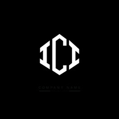 ICI letter logo design with polygon shape. ICI polygon logo monogram. ICI cube logo design. ICI hexagon vector logo template white and black colors. ICI monogram. ICI business and real estate logo. 