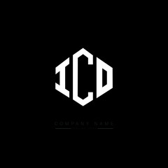 ICO letter logo design with polygon shape. ICO polygon logo monogram. ICO cube logo design. ICO hexagon vector logo template white and black colors. ICO monogram. ICO business and real estate logo. 