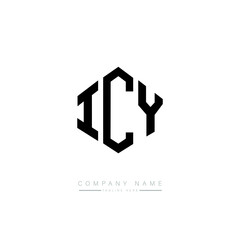 ICY letter logo design with polygon shape. ICY polygon logo monogram. ICY cube logo design. ICY hexagon vector logo template white and black colors. ICY monogram. ICY business and real estate logo. 