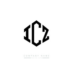 ICZ letter logo design with polygon shape. ICZ polygon logo monogram. ICZ cube logo design. ICZ hexagon vector logo template white and black colors. ICZ monogram. ICZ business and real estate logo. 