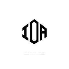 IDA letter logo design with polygon shape. IDA polygon logo monogram. IDA cube logo design. IDA hexagon vector logo template white and black colors. IDA monogram. IDA business and real estate logo. 