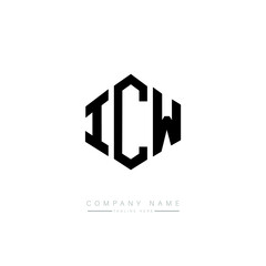 ICW letter logo design with polygon shape. ICW polygon logo monogram. ICW cube logo design. ICW hexagon vector logo template white and black colors. ICW monogram. ICW business and real estate logo. 