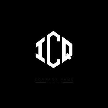 ICQ letter logo design with polygon shape. ICQ polygon logo monogram. ICQ cube logo design. ICQ hexagon vector logo template white and black colors. ICQ monogram. ICQ business and real estate logo. 