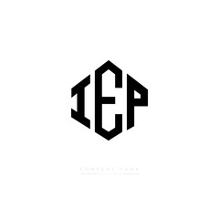 IEP letter logo design with polygon shape. IEP polygon logo monogram. IEP cube logo design. IEP hexagon vector logo template white and black colors. IEP monogram. IEP business and real estate logo. 