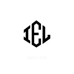 IEL letter logo design with polygon shape. IEL polygon logo monogram. IEL cube logo design. IEL hexagon vector logo template white and black colors. IEL monogram. IEL business and real estate logo. 