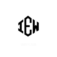 IEW letter logo design with polygon shape. IEW polygon logo monogram. IEW cube logo design. IEW hexagon vector logo template white and black colors. IEW monogram. IEW business and real estate logo. 