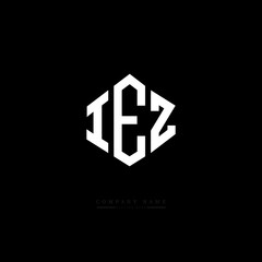 IEZ letter logo design with polygon shape. IEZ polygon logo monogram. IEZ cube logo design. IEZ hexagon vector logo template white and black colors. IEZ monogram. IEZ business and real estate logo. 