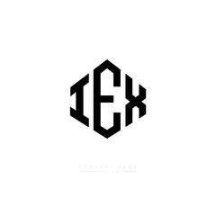 IEX letter logo design with polygon shape. IEX polygon logo monogram. IEX cube logo design. IEX hexagon vector logo template white and black colors. IEX monogram. IEX business and real estate logo. 