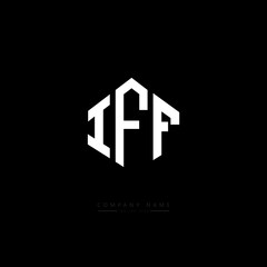 IFF letter logo design with polygon shape. IFF polygon logo monogram. IFF cube logo design. IFF hexagon vector logo template white and black colors. IFF monogram. IFF business and real estate logo. 