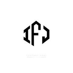 IFJ letter logo design with polygon shape. IFJ polygon logo monogram. IFJ cube logo design. IFJ hexagon vector logo template white and black colors. IFJ monogram. IFJ business and real estate logo. 