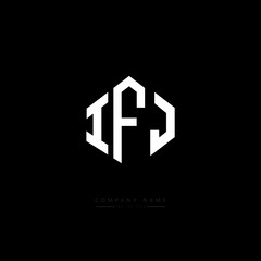 IFJ letter logo design with polygon shape. IFJ polygon logo monogram. IFJ cube logo design. IFJ hexagon vector logo template white and black colors. IFJ monogram. IFJ business and real estate logo. 