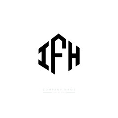 IFH letter logo design with polygon shape. IFH polygon logo monogram. IFH cube logo design. IFH hexagon vector logo template white and black colors. IFH monogram. IFH business and real estate logo. 