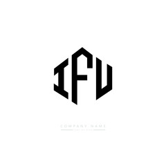 IFU letter logo design with polygon shape. IFU polygon logo monogram. IFU cube logo design. IFU hexagon vector logo template white and black colors. IFU monogram. IFU business and real estate logo. 