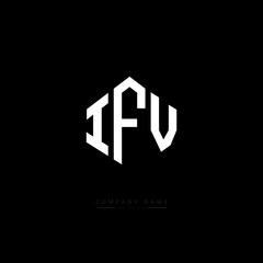 IFV letter logo design with polygon shape. IFV polygon logo monogram. IFV cube logo design. IFV hexagon vector logo template white and black colors. IFV monogram. IFV business and real estate logo. 