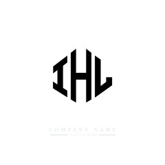 IHL letter logo design with polygon shape. IHL polygon logo monogram. IHL cube logo design. IHL hexagon vector logo template white and black colors. IHL monogram. IHL business and real estate logo. 