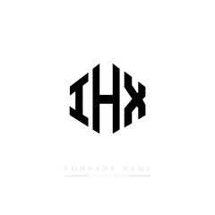 IHX letter logo design with polygon shape. IHX polygon logo monogram. IHX cube logo design. IHX hexagon vector logo template white and black colors. IHX monogram. IHX business and real estate logo. 