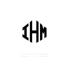 IHM letter logo design with polygon shape. IHM polygon logo monogram. IHM cube logo design. IHM hexagon vector logo template white and black colors. IHM monogram. IHM business and real estate logo. 