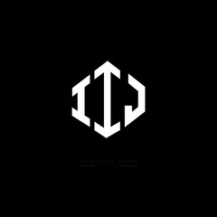 IIJ letter logo design with polygon shape. IIJ polygon logo monogram. IIJ cube logo design. IIJ hexagon vector logo template white and black colors. IIJ monogram. IIJ business and real estate logo. 