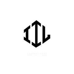 IIL letter logo design with polygon shape. IIL polygon logo monogram. IIL cube logo design. IIL hexagon vector logo template white and black colors. IIL monogram. IIL business and real estate logo. 