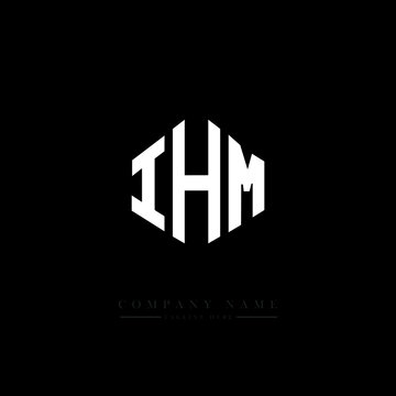 IHM letter logo design with polygon shape. IHM polygon logo monogram. IHM cube logo design. IHM hexagon vector logo template white and black colors. IHM monogram. IHM business and real estate logo. 
